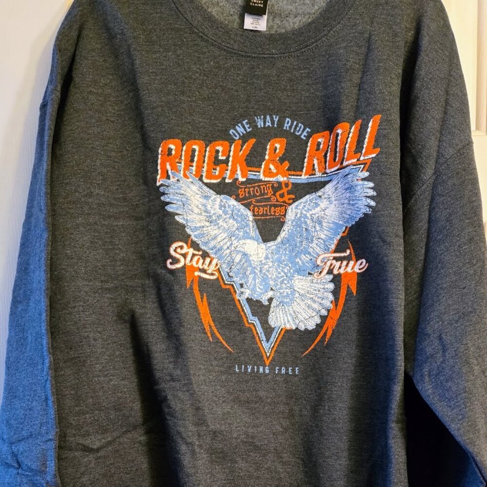 Sweet Claire Grey Rock and Roll Sweatshirt